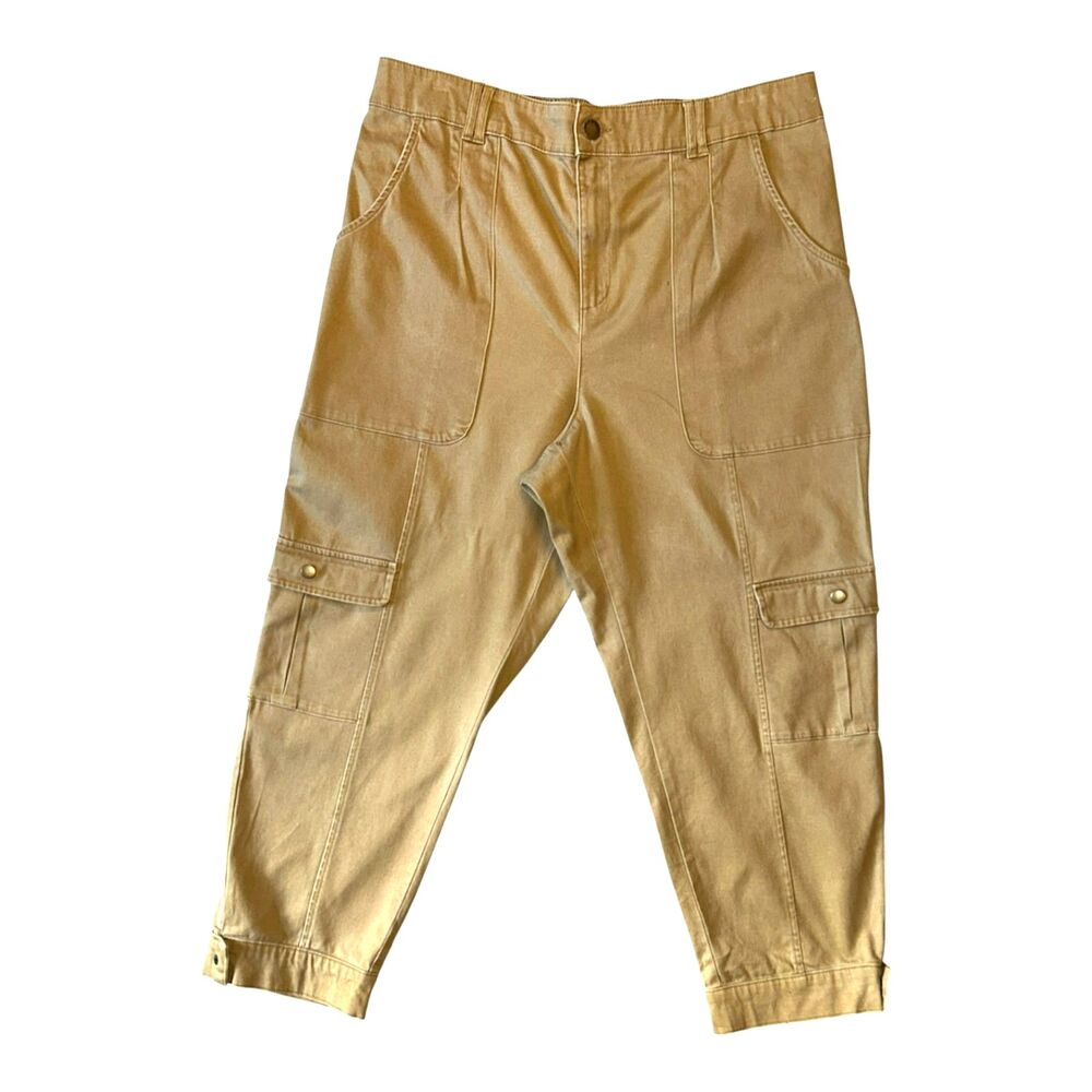 Khaki Cargo Pants – Utility Casual Relaxed Fit – Mid Rise Everyday Trousers